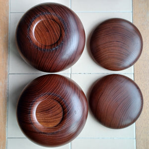 #C287 - Size 34 Go Stones (Slate and Clamshell) and Go Bowls (Mulberry) Set