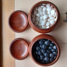 Load image into Gallery viewer, #C288 - Size 34 Go Stones (Slate and Shell) and Go Bowls (Quince) Set