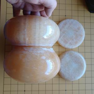 #C295 - Agate & Onyx Set - Marble Bowls - Size 40ish Bi-convex Go Stones