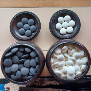 #C303 - Size 31 Go Stones and Go Bowls Set - Slate & Shell - Moon/Snow - Ebony