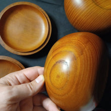 Load image into Gallery viewer, #C314 - Size 32/33 Slate and Shell Go Stones (moon) and Go Bowls (keyaki) Set