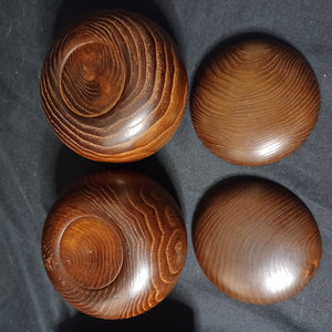 #C325 - Size 18 Go Stones and Go Bowls Set - Slate and Japanese Clamshell - Chestnut