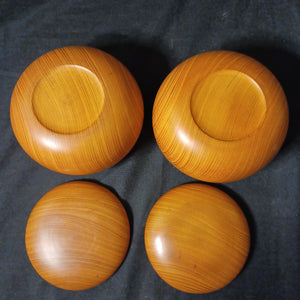 #C326 - Size 34 Go Stones (Slate and Clamshell) and Go Bowls (Cypress) Set