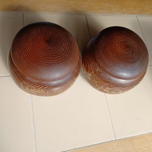 #C345 - 7mm Go Stones (glass) and Go Bowls (chestnut) Set