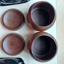 Load image into Gallery viewer, #C366 - 7mm Go Stones (glass) and Go Bowls (chestnut) Set