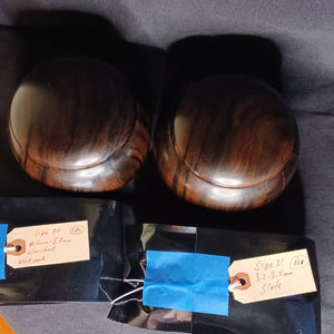 #C391 - Size 30 Go Stones (Slate & Shell) and Go Bowls (Ebony) Set - Snow