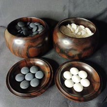 Load image into Gallery viewer, #C391 - Size 30 Go Stones (Slate &amp; Shell) and Go Bowls (Ebony) Set - Snow