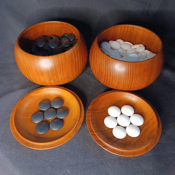 #C407 - Size 28 Go Stones and Go Bowls Set - Slate & Shell - Keyaki