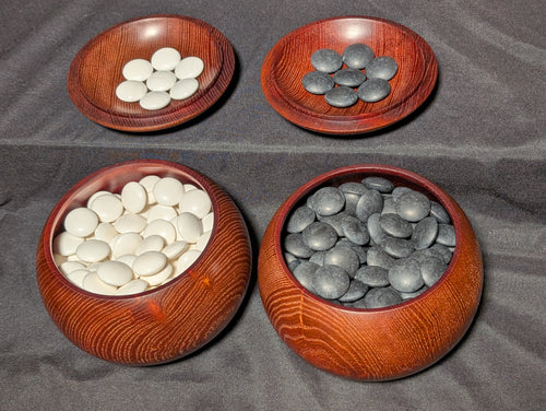 #C420 - Size 34 Go Stones (Slate and Clamshell) and Go Bowls Set