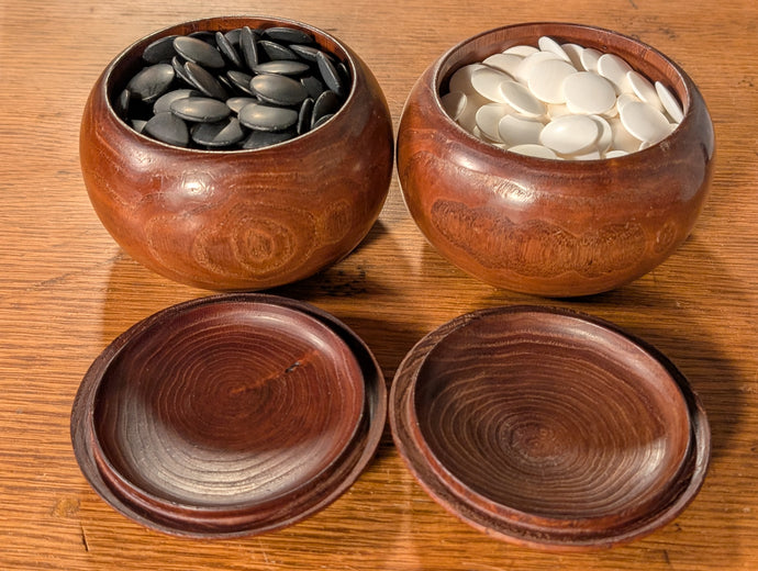 #C435 - Size 18 Slate & Shell Set - Japanese Clamshell - Chestnut Bowls