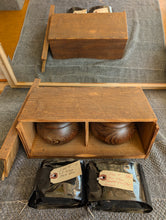 Load image into Gallery viewer, #C441 - Antique Slate &amp; Shell Set - Box - Chestnut - Japanese Clamshell