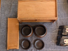 Load image into Gallery viewer, #C441 - Antique Slate &amp; Shell Set - Box - Chestnut - Japanese Clamshell
