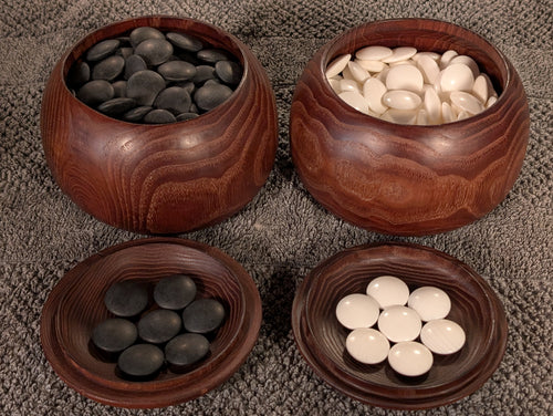 #C442 - Size 28 Go Stones and Go Bowls Set - Slate & Shell - Chestnut
