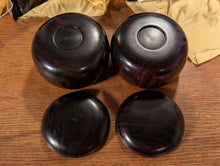 Load image into Gallery viewer, #C463 - Size 25 Go Stones (Slate &amp; Shell) and Go Bowls (Ebony) Set - Paulownia Box