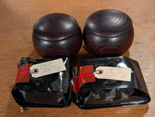 Load image into Gallery viewer, #C464 - Size 25 Go Stones (Slate &amp; Shell) and Go Bowls (chestnut) Set