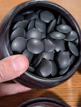 Load image into Gallery viewer, #C464 - Size 25 Go Stones (Slate &amp; Shell) and Go Bowls (chestnut) Set