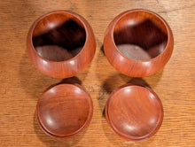 Load image into Gallery viewer, #C466 - Size 35 Go Stones (Slate and Clamshell) and Go Bowls (Cherry) Set