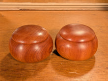 Load image into Gallery viewer, #C466 - Size 35 Go Stones (Slate and Clamshell) and Go Bowls (Cherry) Set