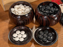 Load image into Gallery viewer, #C486 - Size 30 Go Stones (Slate &amp; Shell) and Go Bowls (Ebony) Set - Original Box