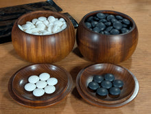 Загрузите изображение в средство просмотра галереи, #C497 - Size 36 Slate and Shell Go Stones (Japanese) and Go Bowls (Camphor) Set