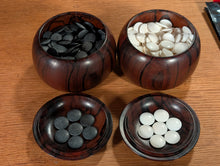 Загрузите изображение в средство просмотра галереи, #C498 - Size 18 Go Stones (Slate &amp; Shell) and Go Bowls (Ebony) Set