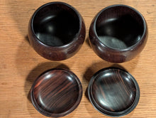 Load image into Gallery viewer, #C501 - Size 30 Go Stones (Slate &amp; Shell, off-spec) and Go Bowls (Ebony) Set