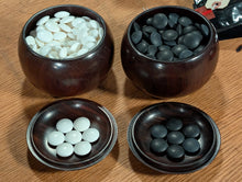 Load image into Gallery viewer, #C501 - Size 30 Go Stones (Slate &amp; Shell, off-spec) and Go Bowls (Ebony) Set