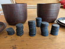 Load image into Gallery viewer, #C508 - Size 15 Slate &amp; Shell Set - Japanese Clamshell - Lathed Bowls