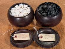 Load image into Gallery viewer, #C517 - Size 28 Go Stones (Slate &amp; Shell) and Go Bowls (Chestnut) Set