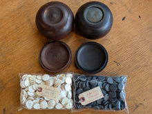 Загрузите изображение в средство просмотра галереи, #C530 - Antique Slate &amp; Shell Set - Chestnut Bowls - Japanese Clamshell