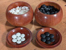 Загрузите изображение в средство просмотра галереи, #C533 - Size 28 Slate and Shell (suwabute) Go Stones and Go Bowls (Kaishi quince) Set