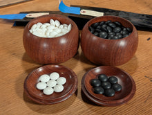 Load image into Gallery viewer, #C536 - Size 36 Slate and Shell (moon) Go Stones and Go Bowls (quince) Set