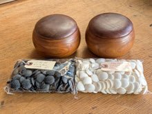 Load image into Gallery viewer, #C537 - Size 22 Go Stones (Slate &amp; Shell) and Go Bowls (Chestnut) Set