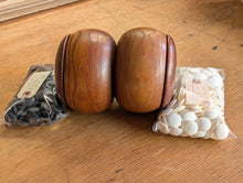 Load image into Gallery viewer, #C537 - Size 22 Go Stones (Slate &amp; Shell) and Go Bowls (Chestnut) Set