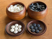 Load image into Gallery viewer, #C537 - Size 22 Go Stones (Slate &amp; Shell) and Go Bowls (Chestnut) Set