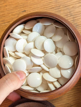 Load image into Gallery viewer, #C537 - Size 22 Go Stones (Slate &amp; Shell) and Go Bowls (Chestnut) Set