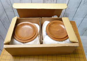 #J242271 - 14cm Floor Board Set - Matsu - Itame Cut - Keyaki Bowls - Size 30 Slate & Shell - Free FedEx Shipping