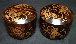 #J1698093 - Luxury Set - Kokutan bowls - Gold Lacquer - Paulownia Box - Free FedEx Shipping