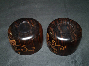 #J1698093 - Luxury Set - Kokutan bowls - Gold Lacquer - Paulownia Box - Free FedEx Shipping