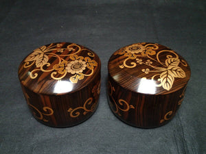 #J1698093 - Luxury Set - Kokutan bowls - Gold Lacquer - Paulownia Box - Free FedEx Shipping