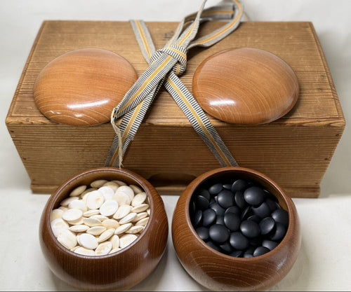 #J2799065 - Size 28 Slate & Shell - Japanese Clamshell - Keyaki Bowls - Paulownia Box - Free FedEx Shipping
