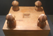 Load image into Gallery viewer, #J272107 - 17cm Floor Board Set - Paulownia Lid - Chestnut Bowls - Slate and Shell - Free FedEx Shipping - Bonus stones