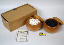 Load image into Gallery viewer, #J240925 - Size 36 Go Stones (Slate &amp; Shell) and Go Bowls (Keyaki) Set - Kurokigoishiten - Free FedEx Shipping