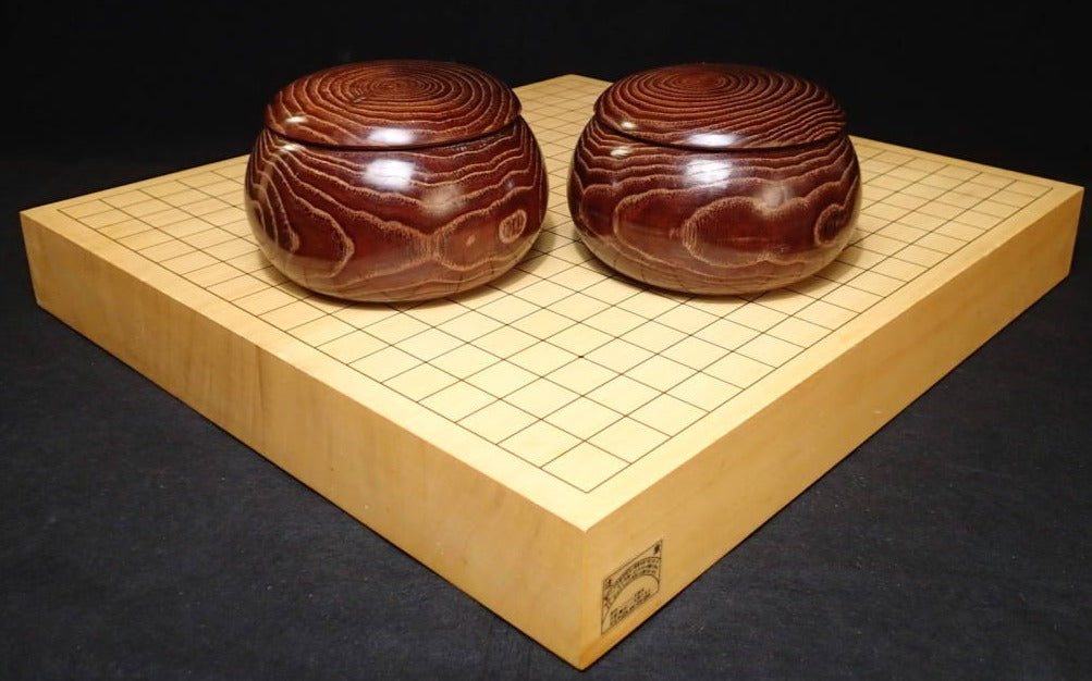 #J214367 - 6cm Table Board Set - Size 31 Slate and Shell - Chestnut Bowls - Hiba/Cypress - Free FedEx Shipping