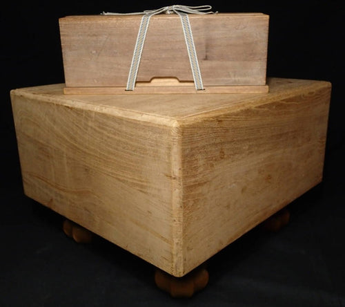 #J241962 - 21cm Floor Board Set - Shinkaya - Tenchi-masa Cut - Keyaki Bowls - Size 36 Slate & Shell - Free FedEx Shipping