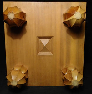 #J241962 - 21cm Floor Board Set - Shinkaya - Tenchi-masa Cut - Keyaki Bowls - Size 36 Slate & Shell - Free FedEx Shipping