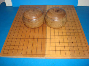 #J251068 - Folding Table Board Sets - Chestnut Bowls - Glass Stones - Free Surface Shipping