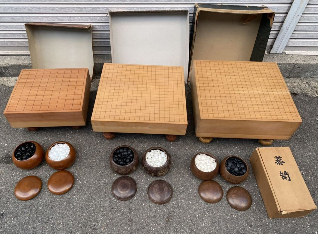 #J251769 - Club Special - 2 Floor Boards - 3 Sets of Bowls & Stones - bonus Shogi Board - Slate & Shell - Free FedEx Shipping