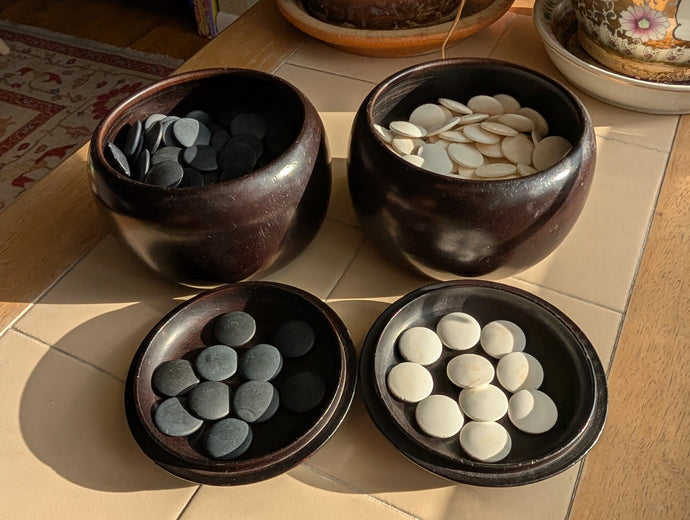 #C451 - Size 18 Slate & Shell Set - Japanese Clamshell - Rosewood Bowls