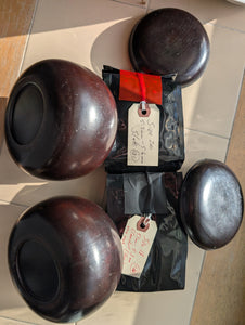 #C451 - Size 18 Slate & Shell Set - Japanese Clamshell - Rosewood Bowls